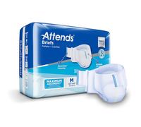 Attends Adult Incontinence Disposable Briefs, Medium, 32"-44" Waist with SecureGrip Tab Closure, Maximum Absorbency with Dry-Lock Containment Core and