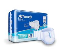 Attends Advanced Briefs with tabs for Adult Incontinence Care with Dry-Lock Containment Core Ultimate Absorbency Unisex Medium 24-count (x4)