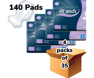 Attends Contours Regular 6 , 4 Packs Of 35 , 140 Incontinence Pads 201251
