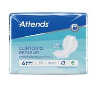 Attends Contours Regular 6 - Large Shaped Incontinence Pads (Pack of 35)