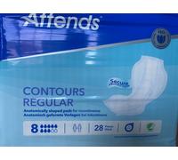 Attends Contours Regular Number 8 Large Shaped Incontinence Pads 1 x Pack 28