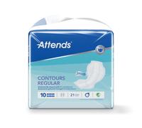 Attends Contours Regular 10 Faecal & Urinary Incontinence Pads x 63