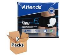 Attends For Men Level 4 Or Shield 4 , 3 Packs Of 14 , Incontinence Pads 32207