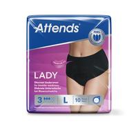 Attends Lady Discreet Underwear 3 - Black - Size Large - 3 x Packs of 10 (30)