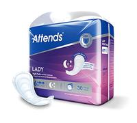 Attends Lady Night Pad 6 (1 x 30 Pieces) - Night Time Liners - Suitable for Moderate to Severe Urinary Incontinence - 100% Breathable - Odour Protection - Designed for Women