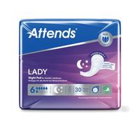 Attends Lady Sanitary Pads Size 6 Night (Pack of 30) 211939