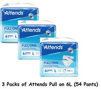 Attends Pull Ons 6 L Large 3 Packs Of 18 Adult Nappies Pull Up 211874 54 Pants