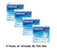 Attends Pull Ons 8 Large 4 Pack Of 16 Adult Nappies Pull Up 64 Pants Slips 8L