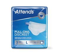 Attends Pull-Ons Discreet Underwear, Size Large, Breathable Incontinence Protection (6 x 10) White