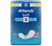 Attends Soft 5 Small Shaped Incontinence Pad - 1 x Pack of 38