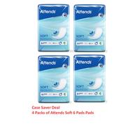 Attends - Soft 6 Super pads - 4 Packs Of 38 Incontinence Nappy Pads