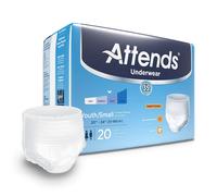Attends Underwear for Adult Incontinence Care with Quick-Dry Channels Ultimate Absorbency Unisex Small 20 Count x4