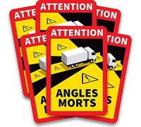Attention Angles Morts - Blind Spot Stickers fot Heavy weight truck (France), Premium Quality, Anti-UV, Sets Available of 3 up to 48, Anti-Scratch Very High Resistance, Warning Stickers - 17 x 25 cm