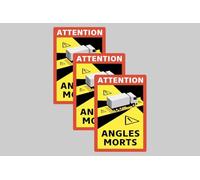 Attention Angles Morts - Blind Spot Stickers fot Heavy weight truck (France), Premium Quality, Anti-UV, Sets Available of 3 up to 48, Anti-Scratch Very High Resistance, Warning Stickers - 17 x 25 cm