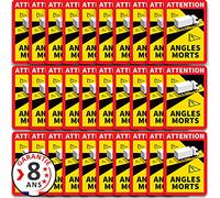 Attention Angles Morts - Blind Spot Stickers fot Heavy weight truck (France), Premium Quality, Anti-UV, Sets Available of 3 up to 48, Anti-Scratch Very High Resistance, Warning Stickers - 17 x 25 cm