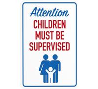 Attention Children Must Be Supervised Pool Warning Pool Rules Warning Metal Sign Aluminum Signs for Outdoors Use Yard Farm Fence Home Wall Decor 8x12 inch