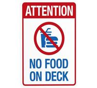 Attention No Food On Deck Pool Rules Warning Metal Sign Aluminum Signs for Outdoors Use Yard Farm Fence Home Wall Decor 8x12 inch