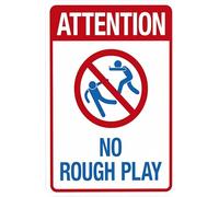 Attention No Rough Play Pool Rules Warning Metal Sign Aluminum Signs for Outdoors Use Yard Farm Fence Home Wall Decor 8x12 inch