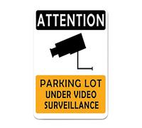 Attention Parking Lot Under Video Warning Metal Sign for Inside Outside Railway Road Yard Parking Lot Use Easy Mounting Decorative Street Notice Aluminum Tin Metal Signs 8x12