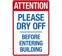 Attention Please Dry Off Pool Sign Pool Rules Warning Metal Sign Aluminum Signs for Outdoors Use Yard Farm Fence Home Wall Decor 8x12 inch