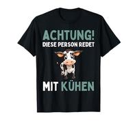 Attention! This person talks with cows! Funny farmer cow T-Shirt