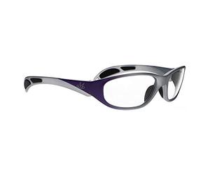ATTENUTECH Lead Glasses, X-Ray Radiation Eye Protection, Lightweight Wrap-Around Nylon Frame with Soft Grip Temple Bars for Secure Fit (Silver Purple Fade)