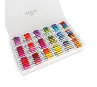 Atteret Embroidery Floss Set 108 6 Rows of Colours (99 Cotton, 9 Metallic) on Plastic Bobbins in Organiser. for Cross Stitch/Friendship Bracelets/Tassels/Contemporary Jewelry & Crafts