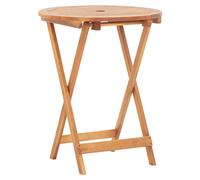 attic 60cm round outdoor folding wooden dining table in natural