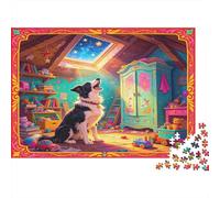 Attic Dog Relaxation Room 1000 Piece Jigsaw Puzzle Paper Jigsaw Puzzle for Adults Cozy Space Focus Boost 70x50cm/1000pcs