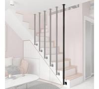 Attic Indoor Stair Railing System 60/90/130/170/190/220/240 CM Custom, Side Mounted Stair Handrail Post, Staircase Balustrade Spindles/Handrail Column(Set of 1 Black,80cm/31.5in)