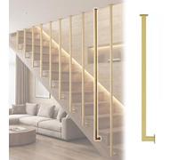 Attic Indoor Stair Railing System 60/90/130/170/190/220/240 CM Custom, Side Mounted Stair Handrail Post, Staircase Balustrade Spindles/Handrail Column(Set of 1 Gold,205cm/80.7in)