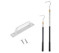 Attic Ladder Pull Down System, Attic Stair Pull Kit Includes Telescopic Pull Rod Pole Up to 64in Extension with Aluminum Alloy Handle and Stainless Steel Hook for Home Attic Ladder Accessories