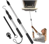 Attic Ladder Pull Down System Hook & Rope Kit With Aluminium Alloy Telescopic Rod For Loft Garage Doors Rolling Doors