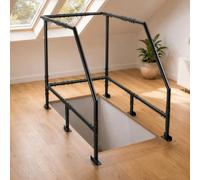 Attic Ladder Safety Railing, Adjustable 3-Sided Attic Guardrail with Dual-Level Handrails, Ladder Climbing Assistance Railing for Ascend/Descend at Garage,Storage Loft