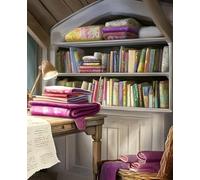 Attic Writing Nook Notebook: Cozy Reader’s Composition Journal | 7.5x9.25 College Ruled Book with Vintage Aesthetic for Women, Writers, Bookworms, and Mystery Lovers