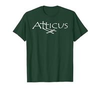 Atticus Double Cross T Shirt (White Print) T-Shirt, Men, Dark Green, Small