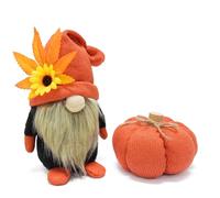 Attiigny Harvest Autumn Pumpkin Gnome Decoration,Handmade Festival Knitted Tiered Tray Ornament Plush Santa Gonk,Fall Holiday Party Decor Gnomes Gifts for Friends,Family