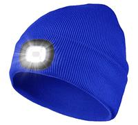 Attikee LED Lighted Beanie Cap for Adults, USB Rechargeable 4 LED Headlamp Hat, Unisex Winter Knit Hat Torch for Running Cycling Camping, Christmas Tech Gifts for Men Dad Women Teens
