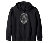 Attila the Hun Scourge of God Warrior Portrait Dark Art Zip Hoodie
