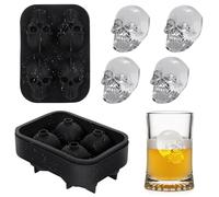 Attimal Ice Cube Tray Skull Shaped Silicone Ice Cube Molds Essential Bartender Accessory for Whiskey Cocktail Bourbon Lovers Eco Friendly Ice Cube Tray
