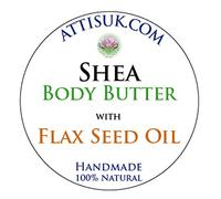 ATTIS Shea Body Butter with Flax Seed Oil | Vegan | with Rosemary Antioxidant | Deeply Moisturising | face Cream | Hand Cream | Natural | Handmade (100ml)
