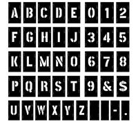 Attisstore Plastic Interlocking Stencils Letters and Numbers 138 Piece Set, 3 inch, Black