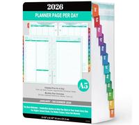Attitill 2025 Daily, Weekly, and Monthly Planner - A5 Size, 5.5'' x 8.4'', Page Per Day, 7 Punched Holes, Colorful Tabs