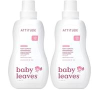 ATTITUDE Baby Fabric Softener Liquid, EWG Verified, Safe for Baby Clothes, Infant and Newborn, Vegan and Naturally Derived Washing Soap, HE Compatible, Unscented, 40 Loads, 1.04 Liter (Pack of 2)