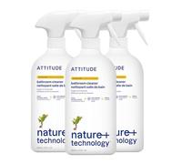 ATTITUDE Bathroom Cleaner Spray, EWG Verified, Plant-Based & Vegan, Safe for Bathroom Surfaces, Tiles, Tubs, Shower Walls, and Grout, Made in Canada, Citrus Zest Scent, 800 mL (Pack of 3)