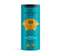 ATTITUDE Body Sunscreen Stick SPF 30, Broad Spectrum UVA and UVB, Plastic-Free Waterless, Plant and Mineral-Based Ingredients, Vegan Sun Care Products, Unscented, 85 grams