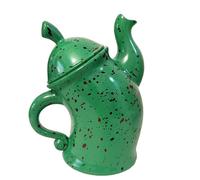 Attitude Canister With Lid, Airtight Kitchen Container, Unique Funny Teapot Shaped Storage Canister For Coffee, Tea, Sugar, Dry Food, Cute Home Desktop Decoration green