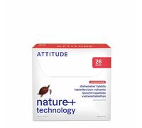 ATTITUDE Dishwasher Pods, Plant-Based & Vegan, Phosphate-Free Detergent Tablets, Naturally Derived, Unscented, 26 Count