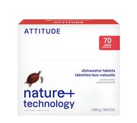 ATTITUDE Dishwasher Pods, Plant-Based & Vegan, Phosphate-Free Detergent Tablets, Naturally Derived, Unscented, 70 Count