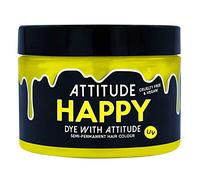 Attitude Hair Dye Happy UV Yellow - Vibrant Vegan Hair Color (135ml), Cruelty-Free & Semi-Permanent, Long-Lasting